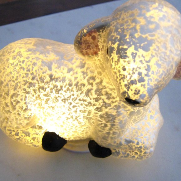 Illuminated Mercury Glass Lamb - Picture 4 of 7